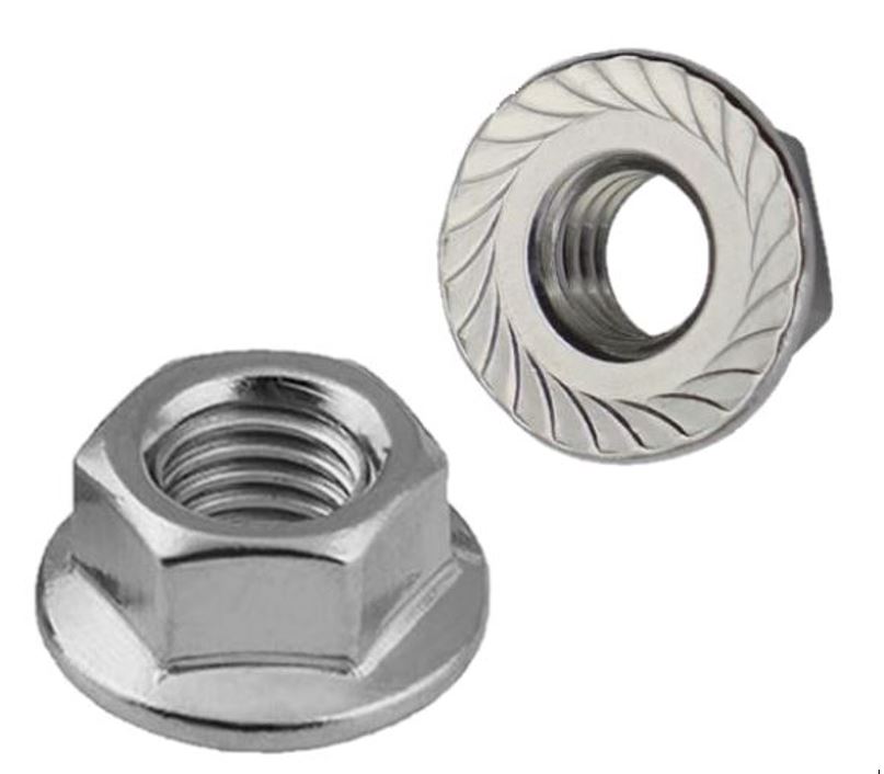 1/4-20 SERR HEX FLANGE NUT 18-8 SS
